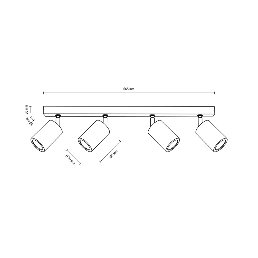 LED-kattovalaisin MATTI 4xGU10/5W/230V tammi - FSC-sertifioitu