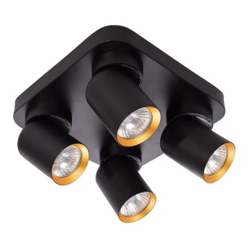 Kohdevalo ANDY 4xGU10/8W/230V musta/kulta
