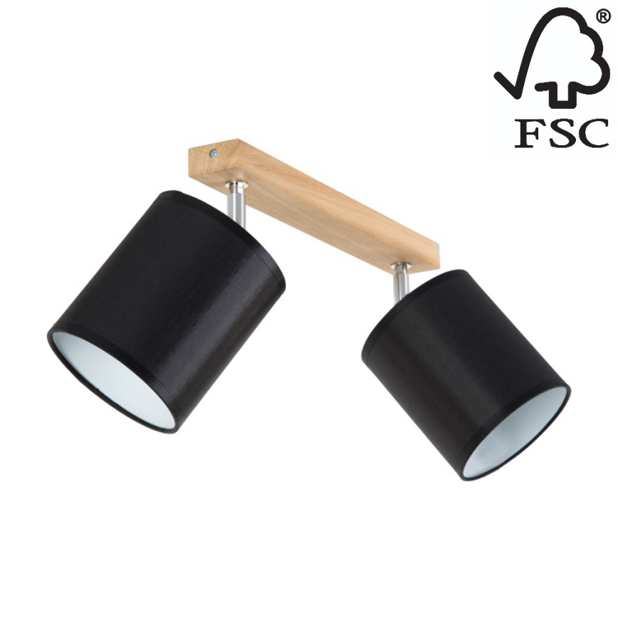 Kohdevalo APRILLIA 2xE27/25W/230V tammi musta - FSC-sertifioitu
