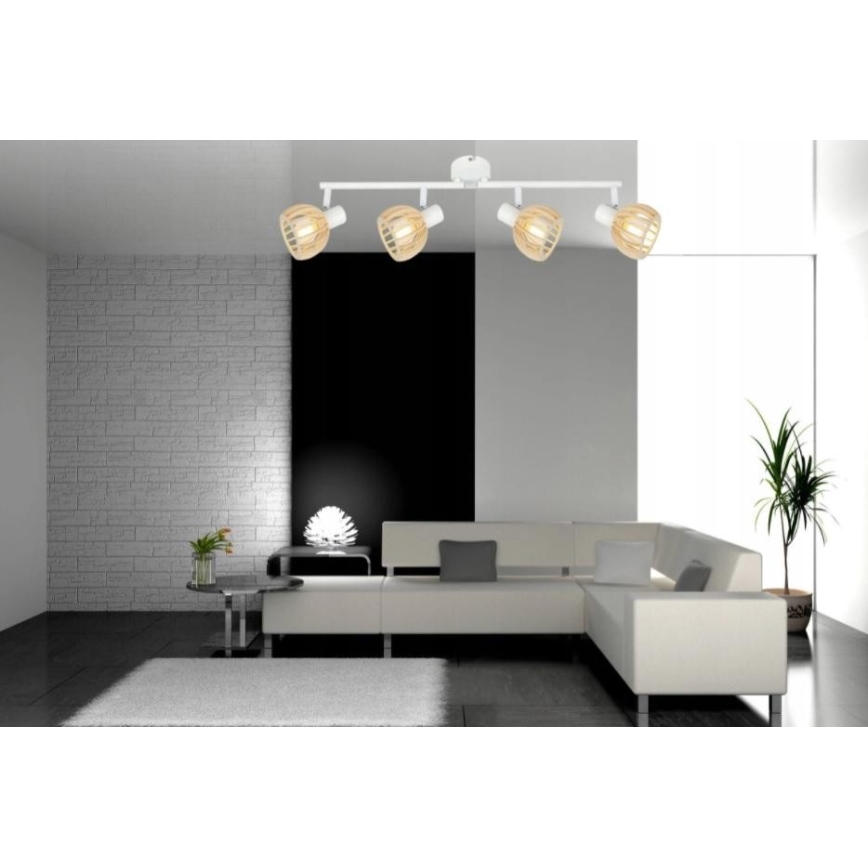 Kohdevalo ATARRI 4xE14/25W/230V valkoinen/beige