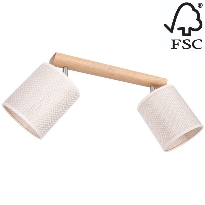 Kohdevalo BENITA 2xE27/25W/230V kerma/tammi – FSC sertifioitu