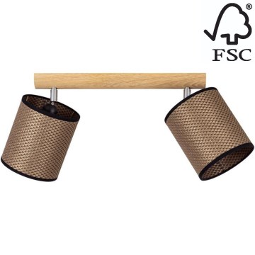 Kohdevalo BENITA 2xE27/25W/230V ruskea/tammi – FSC sertifioitu