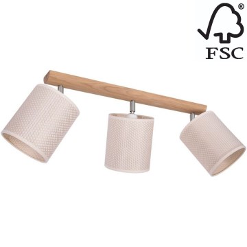 Kohdevalo BENITA 3xE27/25W/230V kerma/tammi – FSC sertifioitu