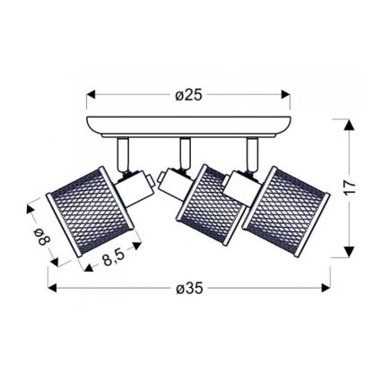 Kohdevalo CANABERA 3xE14/40W/230V