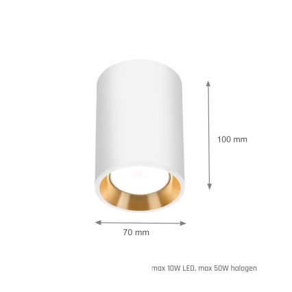 Kohdevalo CHLOE 1xGU10/35W/230V pyöreä valkoinen/kultainen