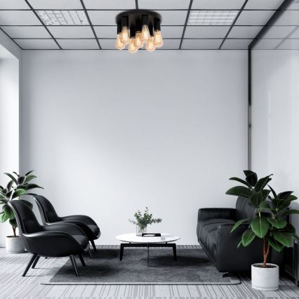 Kohdevalo FILO 7xE27/60W/230V musta