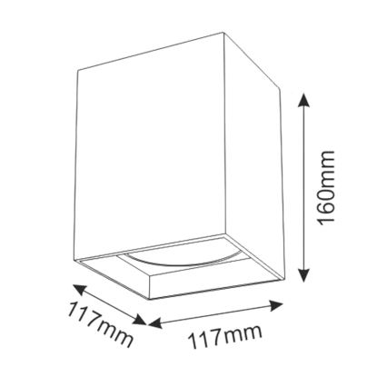 Kohdevalo JUPITER 1xE27/20W/230V 11,7x11,7 cm musta