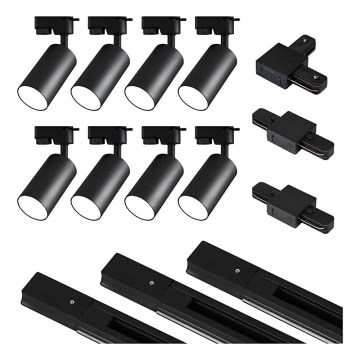 Kohdevalo kiskojärjestelmään 8xGU10/25W/230V musta
