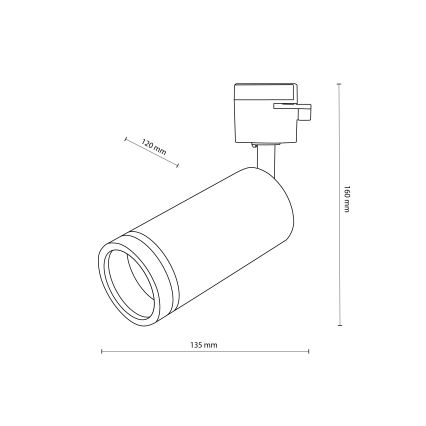 Kohdevalo 1-vaiheiselle kiskojärjestelmälle JET RING 1xGU10/10W/230V musta