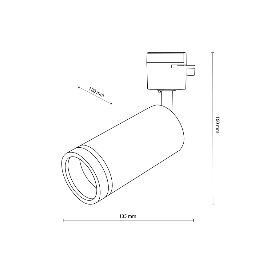 Kohdevalo 1-vaiheiselle kiskojärjestelmälle JET RING 1xGU10/10W/230V musta