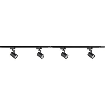 Kohdevalo kiskojärjestelmään LYNX 4xGU10/10W/230V + 2 x 75 cm kiskojärjestelmä musta