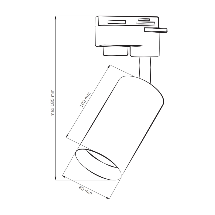 Kohdevalo kiskojärjestelmään MARIBEL 1xGU10/10W/230V musta