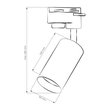 Kohdevalo kiskojärjestelmään MARIBEL 3xGU10/10W/230V +1 m kisko systeemi valkoinen