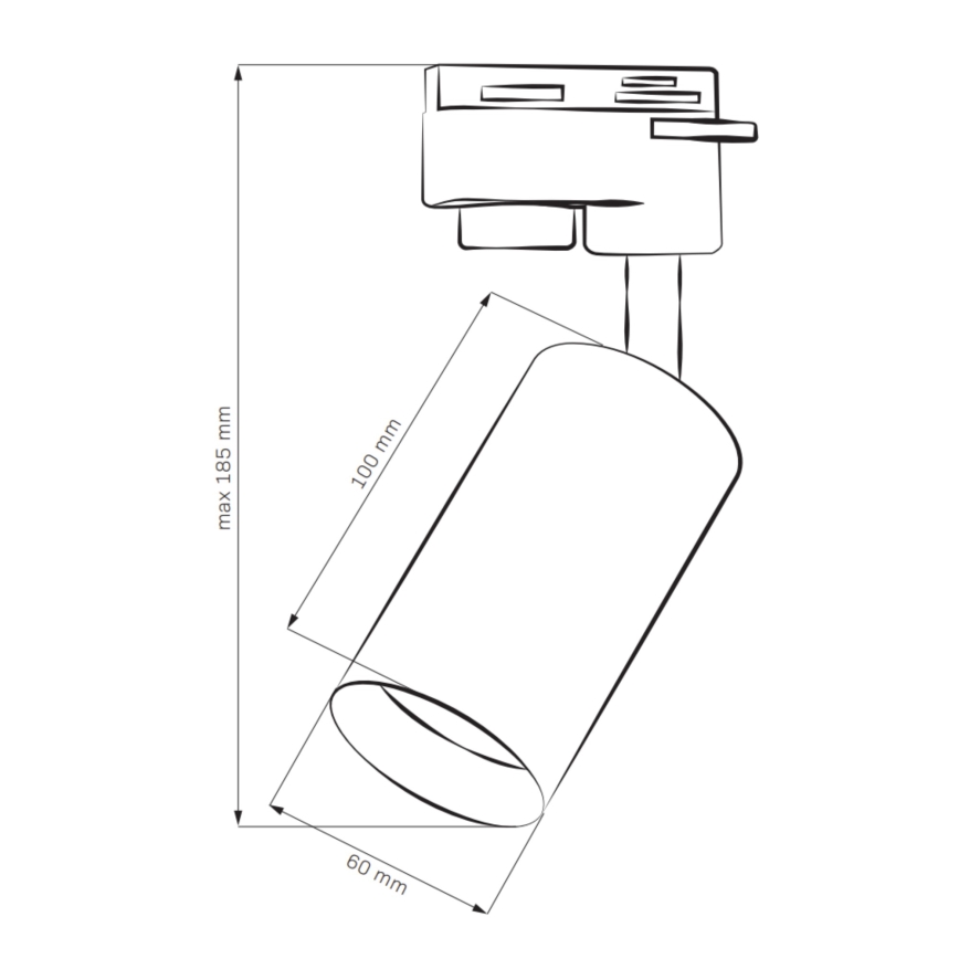 Kohdevalo kiskojärjestelmään MARIBEL 3xGU10/10W/230V +1 m kisko systeemi valkoinen