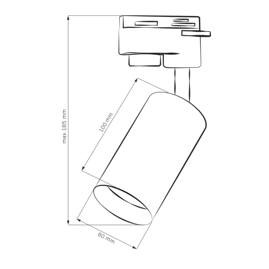 Kohdevalo kiskojärjestelmään MARIBEL 3xGU10/10W/230V +1 m kisko systeemi musta