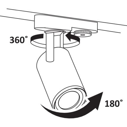 Kohdevalo kiskojärjestelmään MINOR 3xGU10/10W/230V + 1 m kisko systeemi valkoinen