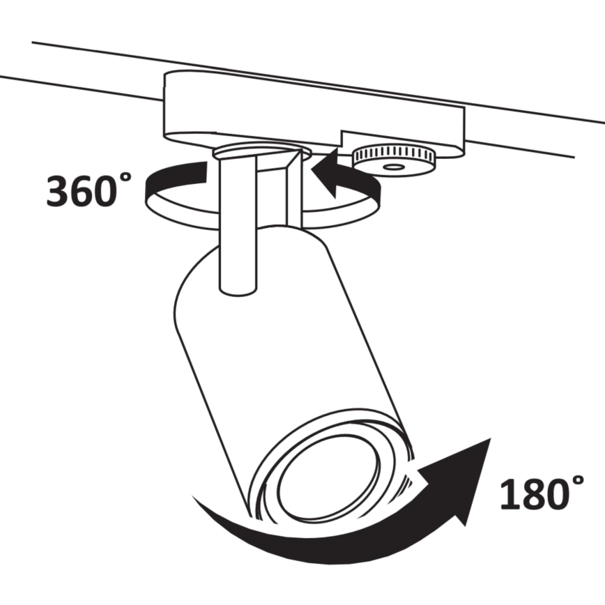 Kohdevalo kiskojärjestelmään MINOR 3xGU10/10W/230V + 1 m kisko systeemi valkoinen