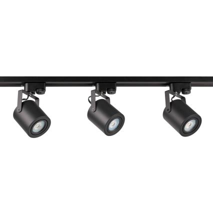 Kohdevalo kiskojärjestelmään MINOR 3xGU10/10W/230V + 1 m kisko systeemi musta