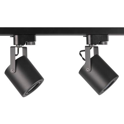 Kohdevalo kiskojärjestelmään MINOR 3xGU10/10W/230V + 1 m kisko systeemi musta