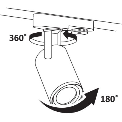 Kohdevalo kiskojärjestelmään MINOR 3xGU10/10W/230V + 1 m kisko systeemi musta
