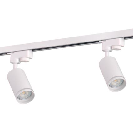 Kohdevalo kiskojärjestelmään PARIISI 3xGU10/10W/230V + 1 m kisko systeemi valkoinen