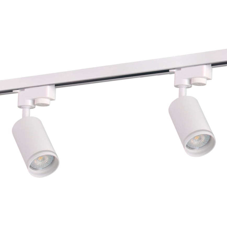 Kohdevalo kiskojärjestelmään PARIISI 3xGU10/10W/230V + 1 m kisko systeemi valkoinen