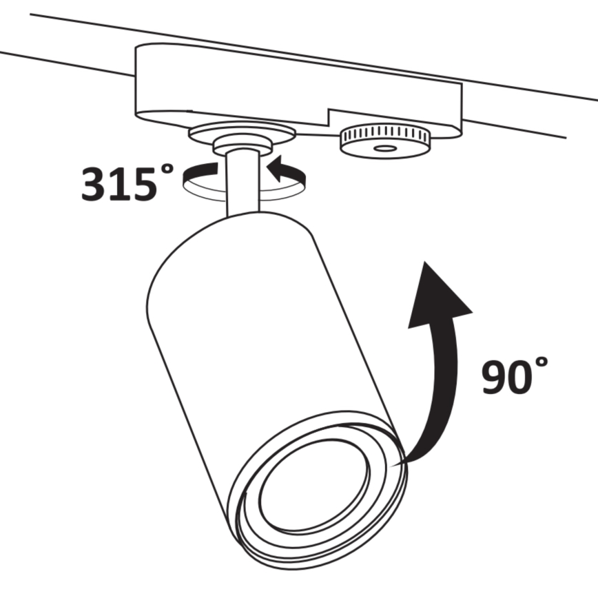 Kohdevalo kiskojärjestelmään PARIISI 6xGU10/10W/230V + 2x1 m kisko systeemi musta