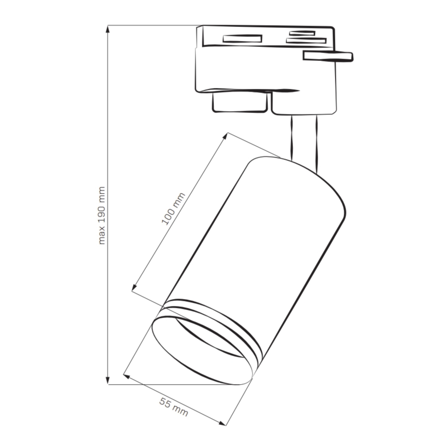 Kohdevalo kiskojärjestelmään PARIISI 6xGU10/10W/230V + 2x1 m kisko systeemi musta