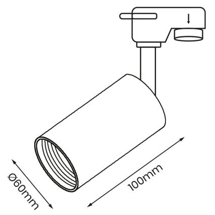 Kohdevalo kiskojärjestelmään PIPE 1xGU10/25W/230V musta