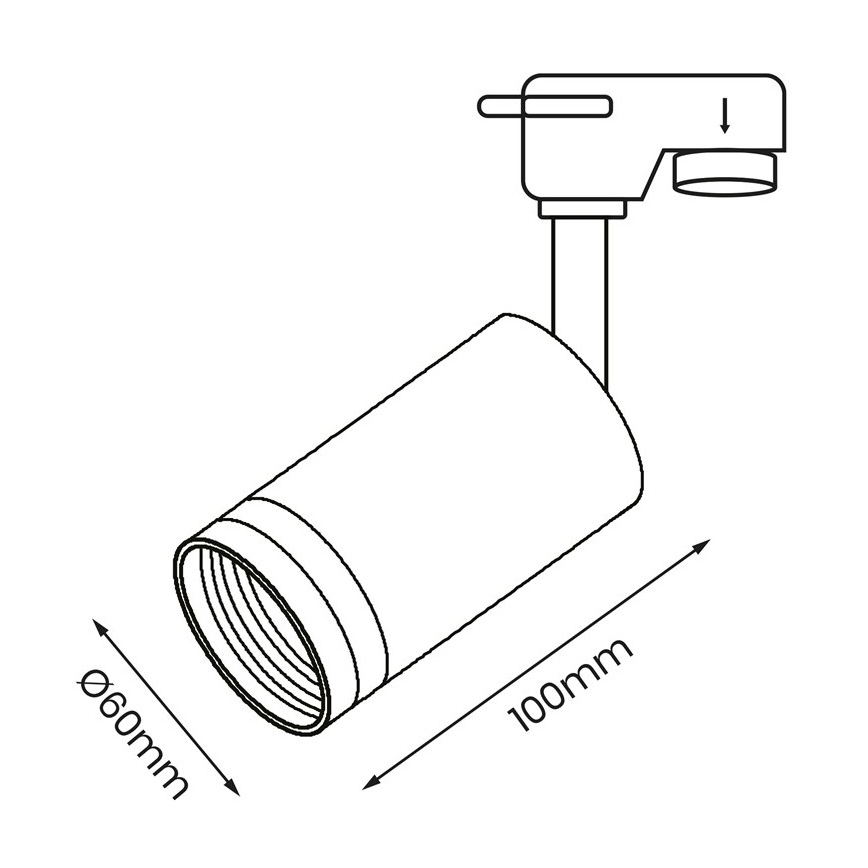 Kohdevalo kiskojärjestelmään PIPE 1xGU10/25W/230V valkoinen