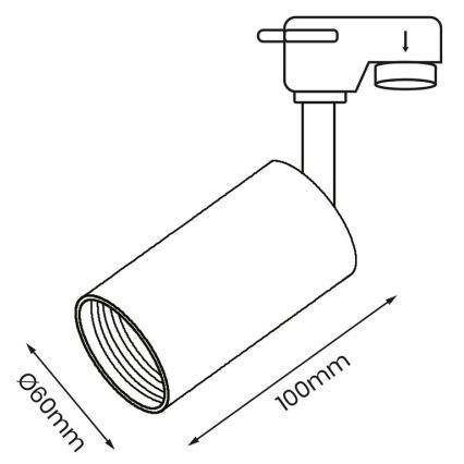 Kohdevalo kiskojärjestelmään PIPE 1xGU10/25W/230V valkoinen