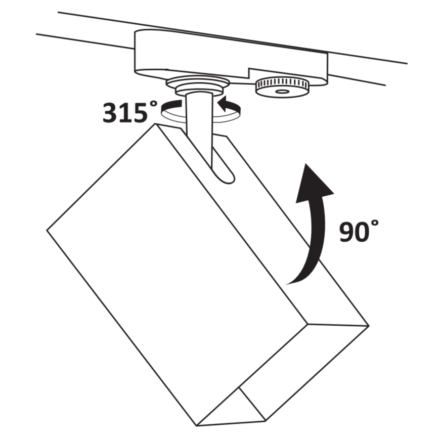 Kohdevalo kiskojärjestelmään SQUARE 1xGU10/10W/230V musta