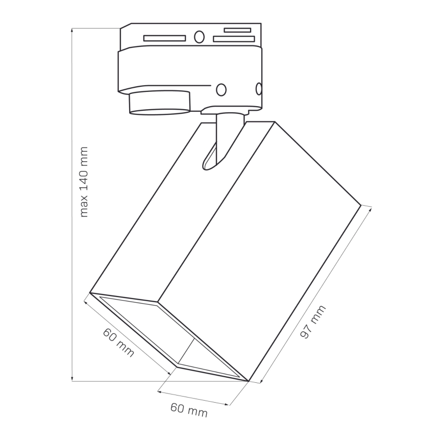 Kohdevalo kiskojärjestelmään SQUARE 1xGU10/10W/230V musta