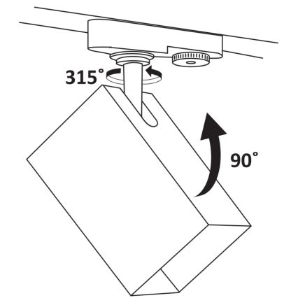 Kohdevalo kiskojärjestelmään SQUARE 3xGU10/10W/230V + 1 m kisko systeemi musta