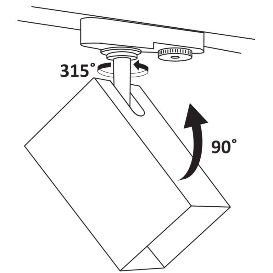 Kohdevalo kiskojärjestelmään SQUARE 3xGU10/10W/230V + 1 m kisko systeemi musta