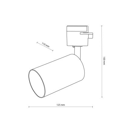 Kohdevalo 1-vaiheiselle kiskojärjestelmälle TRACER 1xGU10/10W/230V musta