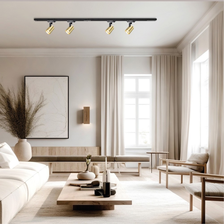 Kohdevalo kiskojärjestelmään VOLF 4xGU10/10W/230V kulta/musta