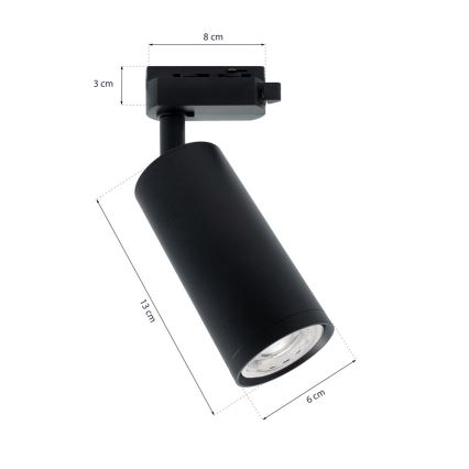 Kohdevalo kiskojärjestelmässä MICA 3xGU10/25W/230V musta