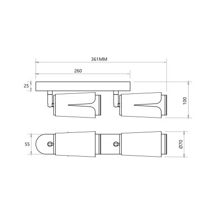 Kohdevalo KUKKA 2xGU10/8W/230V musta