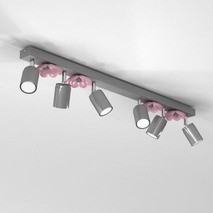 Kohdevalo KUKKA 6xGU10/8W/230V mattakromi