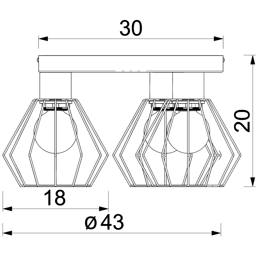 Kohdevalo LETI 3xE27/15W/230V musta
