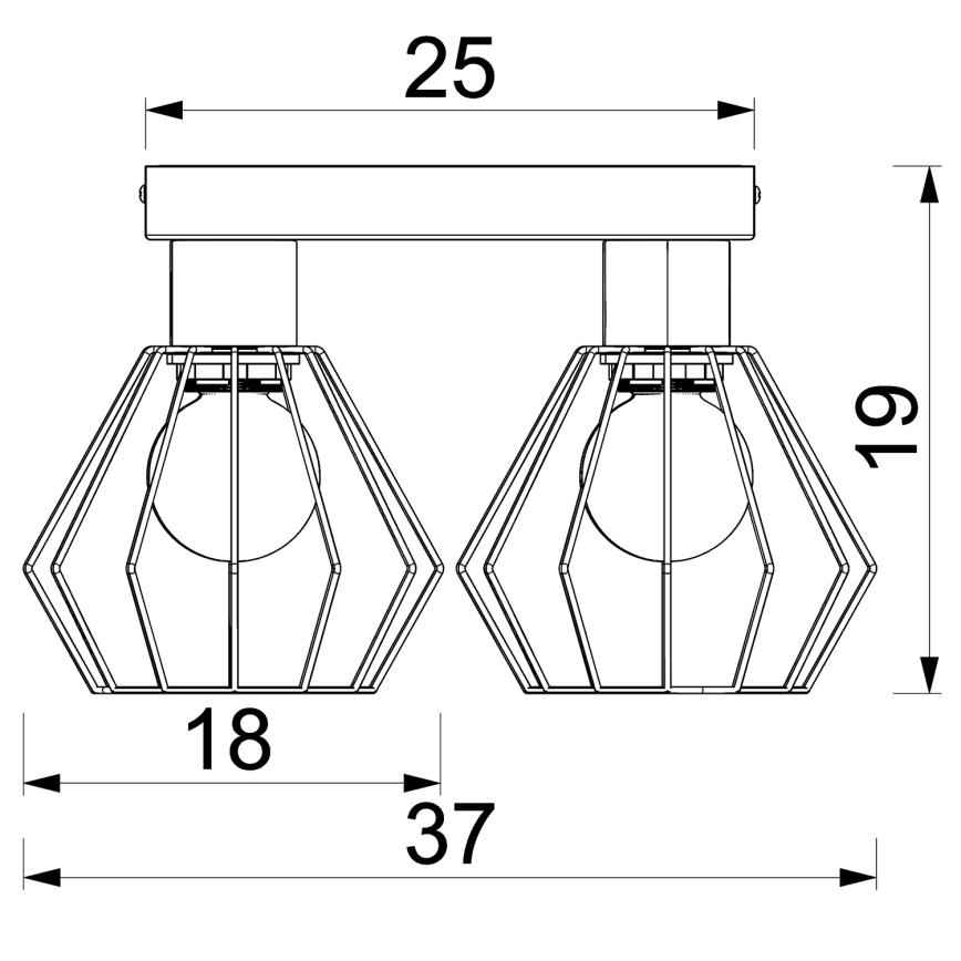 Kohdevalo LETI 4xE27/15W/230V musta