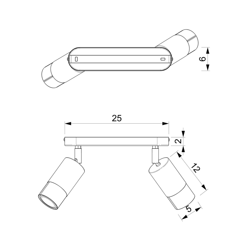 Kohdevalo LINK 2xGU10/8W/230V musta/messinki