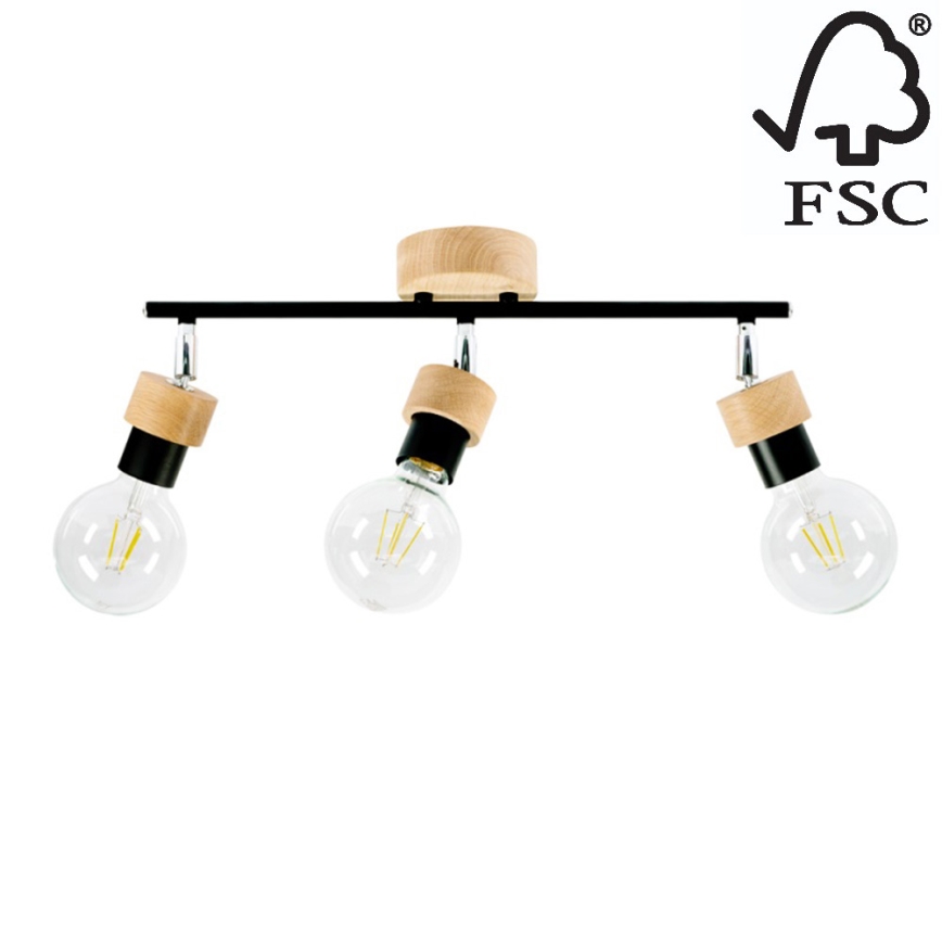 Kohdevalo MARJOLAINE 3xE27/25W/230V tammi  - FSC-sertifioitu