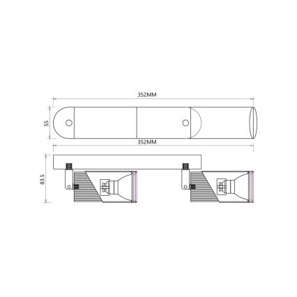 Kohdevalo NEO 2xGU10/8W/230V musta/kulta