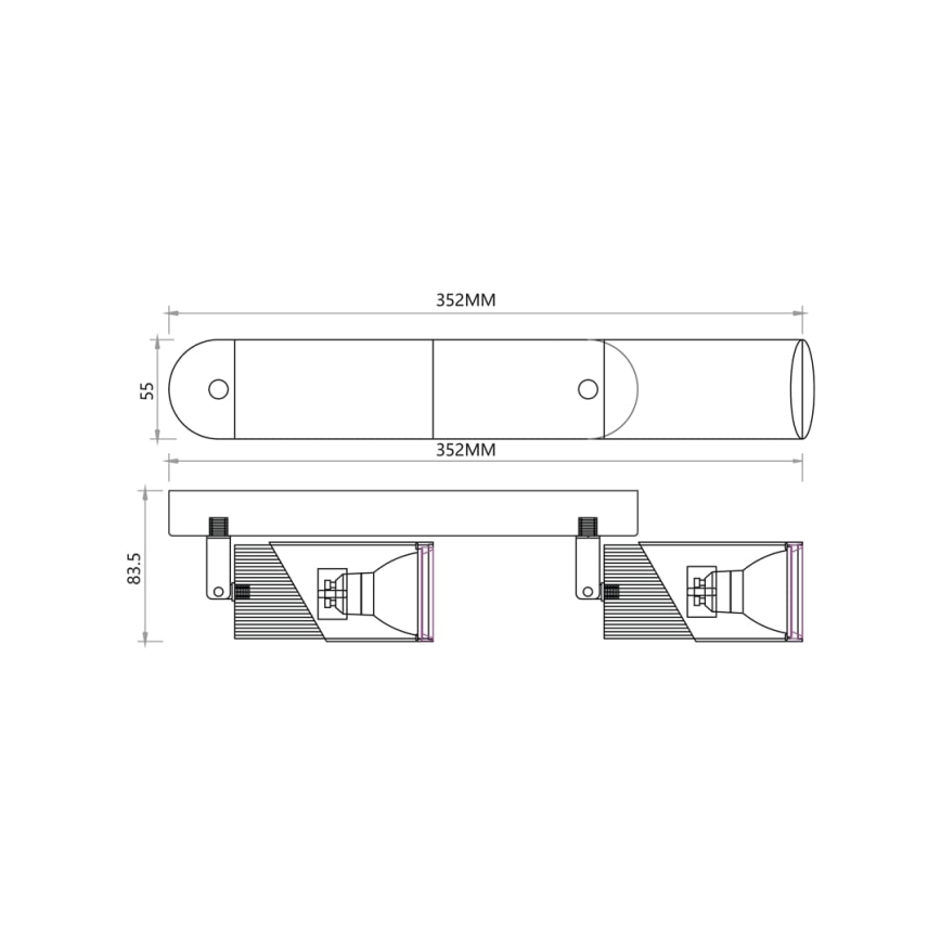 Kohdevalo NEO 2xGU10/8W/230V musta/kulta