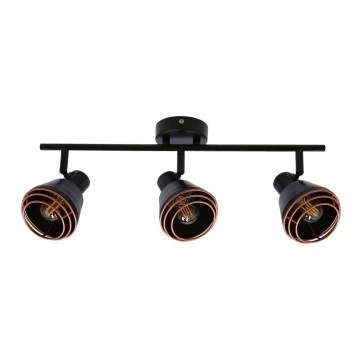 Kohdevalo NERIA 3xE14/40W/230V musta/kupari
