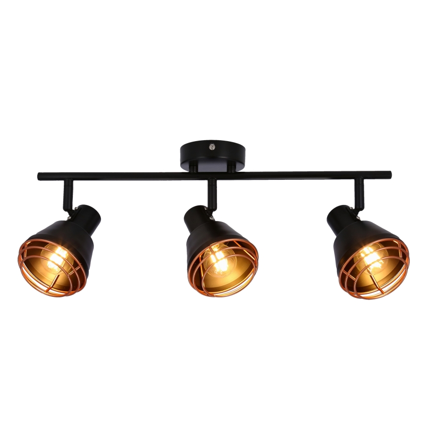 Kohdevalo NERIA 3xE14/40W/230V musta/kupari