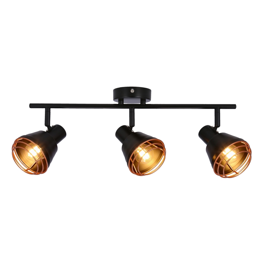 Kohdevalo NERIA 3xE14/40W/230V musta/kupari
