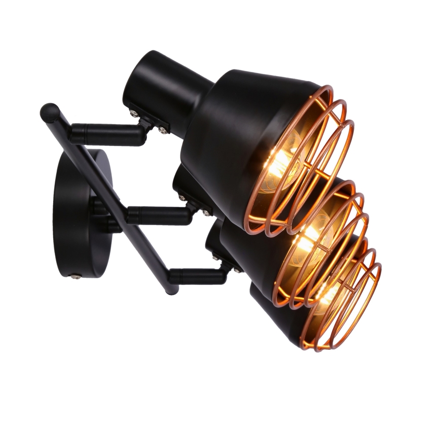 Kohdevalo NERIA 3xE14/40W/230V musta/kupari